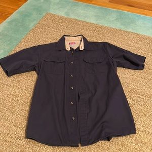 Wrangler Men Premium Quality Navy Blue Dress Shirt